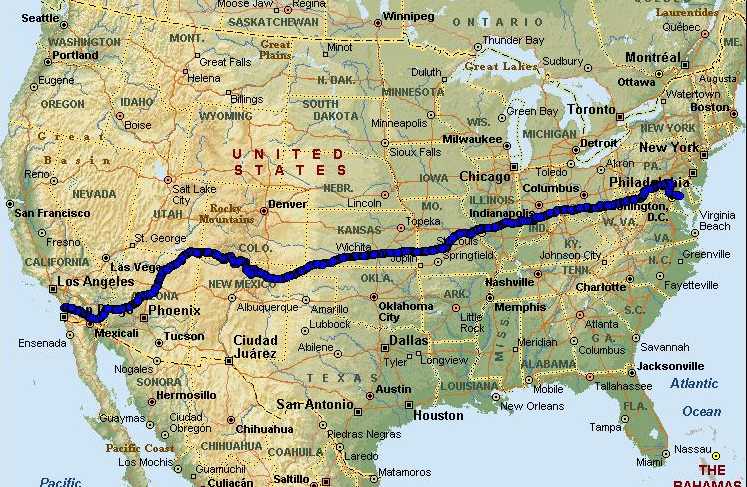 race-across-america-map  Bert's Big Adventure