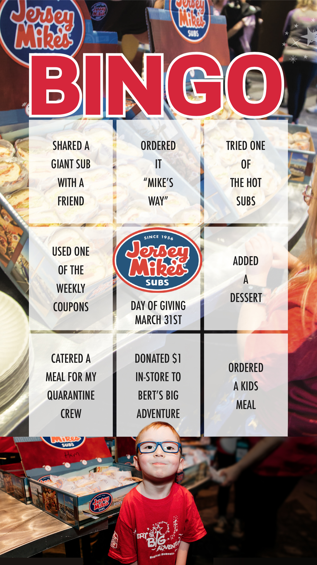 Instagram Story - Jersey Mike's Bingo