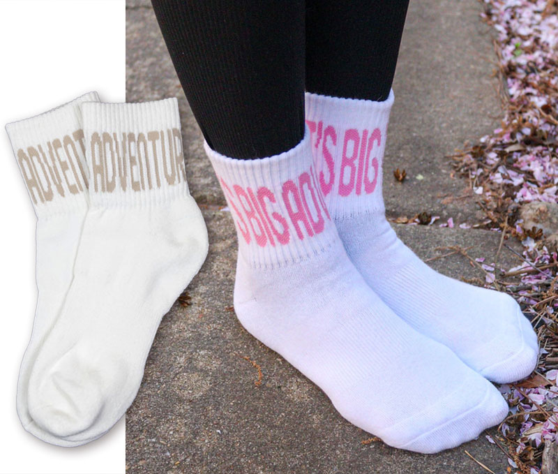 Bert’s Big Adventure Mid-Crew Sock in Eggshell and White